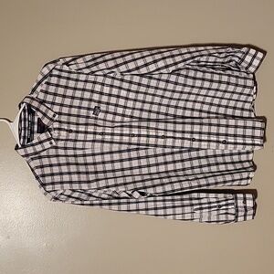 Perry Ellis Button Down Longsleeve Plaid  Shirt Black Multicolor Mens‎ Size L